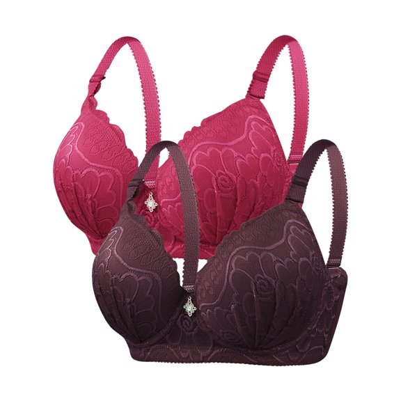 Paiwinds 2-Pack Women's Solid Color Underwire D-Cup Bra for Plus Size, Thin Cups for Natural Shape and Comfortable Gathering, Ideal for Everyday Wear to Enhance Silhouette