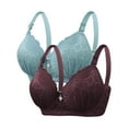 thumbnail image 1 of Paiwinds Women's 2-Pack Underwire Bra Set - Embossed Lace Full Coverage Bras for D Cup Plus Size, Supportive Everyday Underwear, 1 of 7
