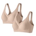 thumbnail image 1 of Paiwinds 2 Pack Women's Solid Color Wirefree Bra, Seamless Lifting Gathering Support for Side Fat & Sagging, Everyday Wear, 1 of 9