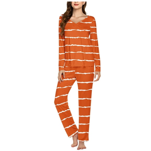 Paiwinds 2-Piece Ladies' Solid Color Casual Top Pants Pajama Set for Daily Wear or Home Use with Versatile and Comfortable Design