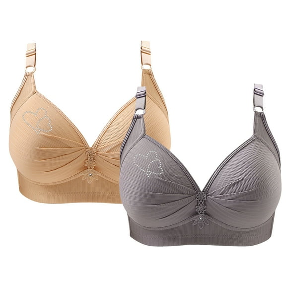 Paiwinds 2-Piece Women's Printed Wireless Bra Set - Plus Size Comfortable Breathable Push Up No Underwire Bra for Everyday Wear, Multiple Colors, Sizes XS-4XL