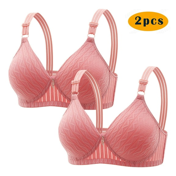 Paiwinds 2PC Women's Embroidered Glossy Bra Set - No Underwire Breathable Gathering Comfort for Everyday Elegant Wear