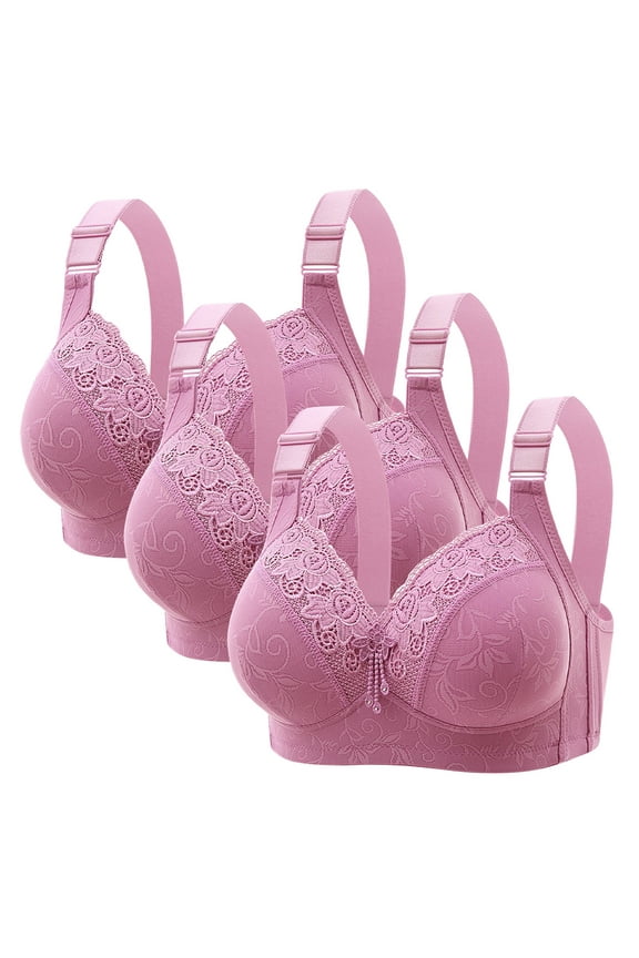 3 Pack Plus Size Lace Bralette for Women, Alluring Wirefree Comfort Bra for Everyday Wear, Supportive & Breathable