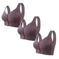 thumbnail image 1 of Paiwinds Women's Wirefree Non-Slip Sleep Bra No Front Button Comfortable Underwear 3-Pack All Ages, 1 of 6