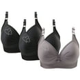 thumbnail image 1 of Paiwinds 3-Piece Women's Printed Wireless Bra Set - Plus Size Comfortable Breathable Push Up No Underwire Bra for Daily Wear, Multiple Colors, Sizes XS-4XL, 1 of 9
