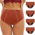 thumbnail image 1 of Paiwinds 4-Pack Women‘s Menstrual Leak Proof Cotton Panties - Mid Waist Protective Underwear for Daily Comfort & Confidence (S-5XL, 6 Colors), 1 of 7