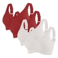 thumbnail image 1 of Paiwinds 4-Pack Sports Bras for Women Wireless Seamless Everyday Comfort Plus Size Bralette Wide Straps, 1 of 6