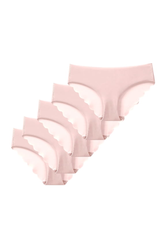 5PC Women's Compression Yoga Panties - Ice Silk Moisture-Wicking Briefs for Exercise, Comfortable & Breathable Low Rise Athletic Underwear