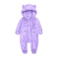 thumbnail image 1 of Paiwinds Baby Fleece Jumpsuit Infant Hooded Bodysuit Winter Warm Zip-Up Romper with Pocket for Newborn Boys Girls 0-12 Months, 1 of 4