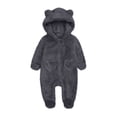 thumbnail image 1 of Paiwinds Baby Fleece Jumpsuit Infant Hooded Bodysuit Winter Warm Zip-Up Romper with Pocket for Newborn Boys Girls 0-12 Months, 1 of 4