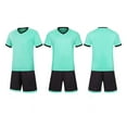 thumbnail image 1 of Paiwinds Boys Soccer Jersey Set Solid Color V Neck Short Sleeve Top And Shorts For Campus Sports Game Training, 1 of 9
