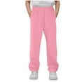 thumbnail image 1 of Paiwinds Boys' Straight Leg Sweatpants 5-15 Years, Casual Athletic Pants with Elastic Waist Drawstring & Side Pockets, Solid Color Joggers for Big Kids, Comfortable School Sportswear, 1 of 8