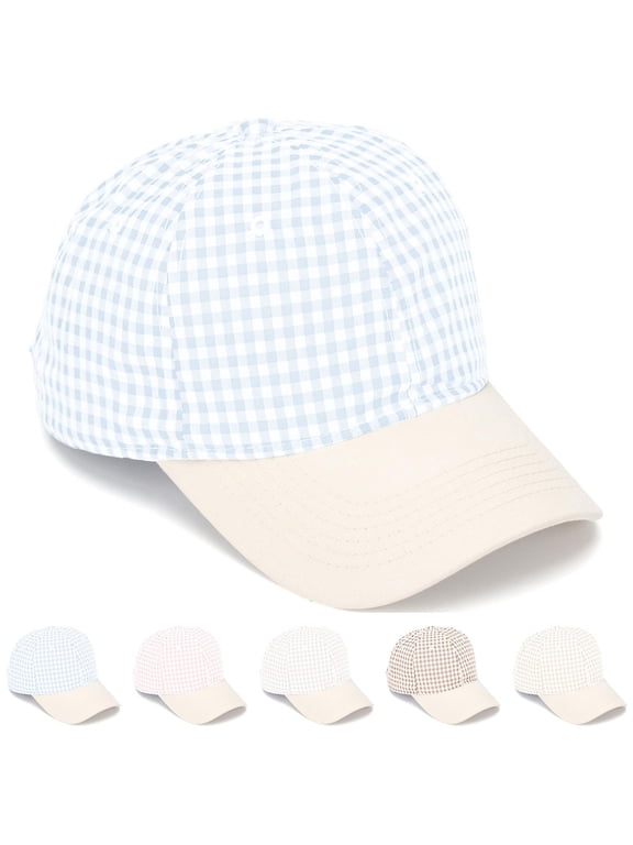Classic Plaid Breathable Soft Top Baseball Cap Women Casual Versatile Sunshade Hat Outdoor Sun Protection Daily Wear Cap