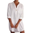 thumbnail image 1 of Paiwinds Women's V-Neck Solid Color Shirts Mid-Length Tops Long-Sleeve V-Neck Tops/Shirts, 1 of 6