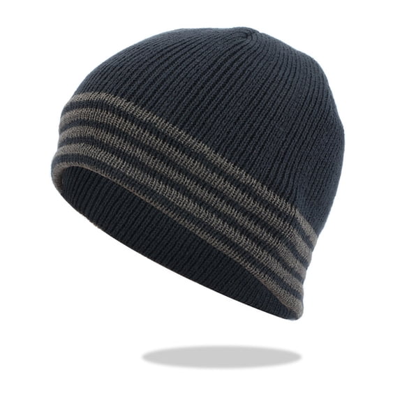 Paiwinds Color Block Knitted Hat for Women, Warm Pullover Beanie Hip Hop Skull Cap, Winter Knit Hat with Stripes