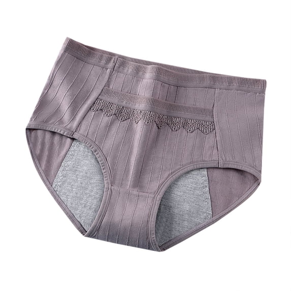 Paiwinds Fashion Women Solid Color Lace Pocket Waisted Briefs Breathable Traceless Cotton Panties for Girls Cute Design (1 Pack, M-2XL)