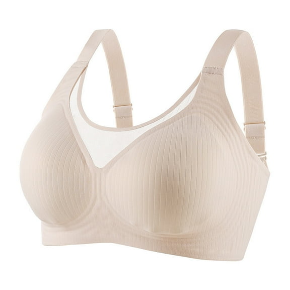 Paiwinds Fashion Women's Sheer Fixed-Cup Bra with Gathering Support, Wireless for Comfortable Everyday Option with Sheer Lace Look, Soft Nylon for a Seductive Silhouette