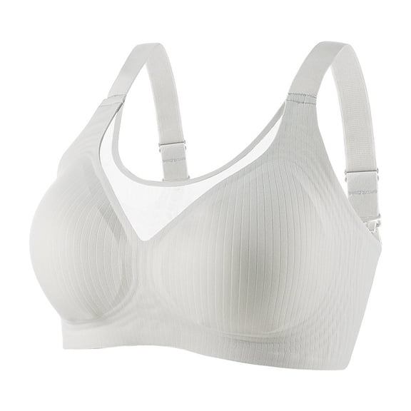 Paiwinds Fashion Women's Sheer Fixed-Cup Bra with Gathering Support, Wireless for Comfortable Everyday Option with Sheer Lace Look, Soft Nylon for a Seductive Silhouette