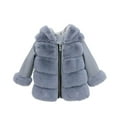 thumbnail image 1 of Paiwinds Girls Faux Fur Hooded Jacket, Full Zip Sherpa Coat with Warm Lining for Kids 2-11 Years, Thickened Winter Outerwear with Ornamental Zipper for Casual Wear, 1 of 4