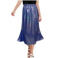 thumbnail image 1 of Paiwinds Girls' Shiny Sequin Solid Color Long Skirt with Elastic Waist, Soft Flowy for Dance Party, 1 of 8