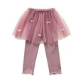 thumbnail image 1 of Paiwinds Girls' Solid Color Elastic Waist Skort with Bow Detail, Soft Cotton for Casual Daily, 1 of 8