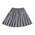 thumbnail image 1 of Paiwinds Girls' Solid Color Pleated Mini Skirt with Lining and Elastic Waist, Soft Cotton for School Casual, 1 of 7