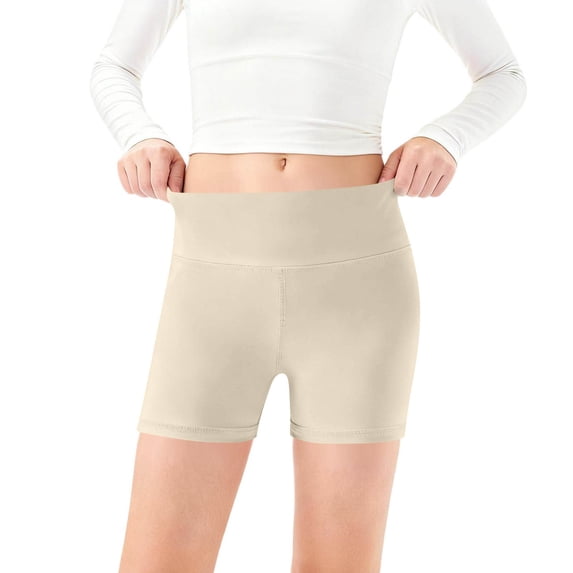 Paiwinds Girls Yoga Dance Gymnastics High Waisted Shorts Stretchy Soft Breathable Activewear Kids Pants