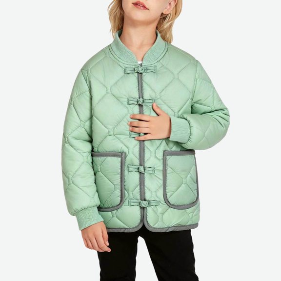 Paiwinds Kids Classic Button Front Coat with Lapel Collar, Hoodless Cocoon Overcoat with Buckle Closure for Formal School Events, Holidays and Smart Outer Layer