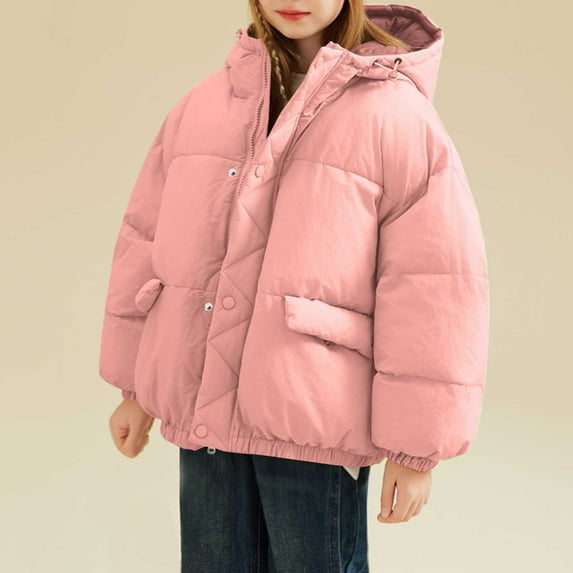 Paiwinds Kids Hooded Jacket with Full-Zip Front and Adjustable Hood, Soft Fleece Lined Long Sleeve Coat for School, Playground and Daily Outdoor Adventures