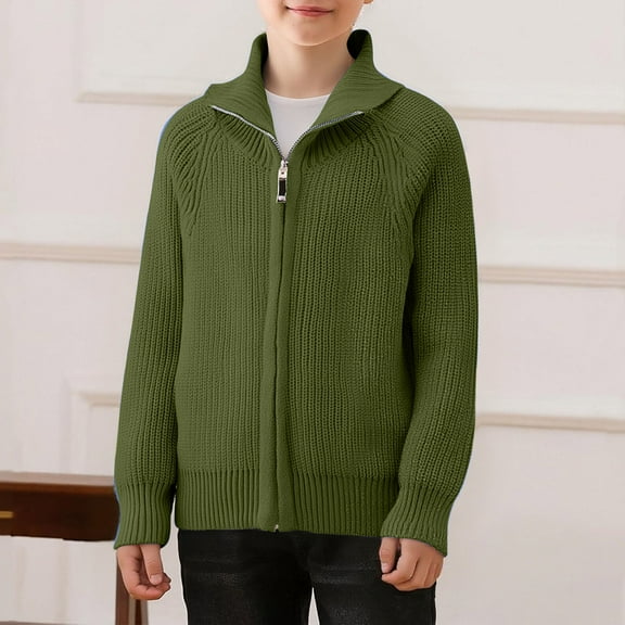 Paiwinds Kids Hoodless Zip-Front Jacket with Stand-Up Collar, Lightweight Raglan Sleeve Coat for Easy Layering, School, Casual Outings and Active Play