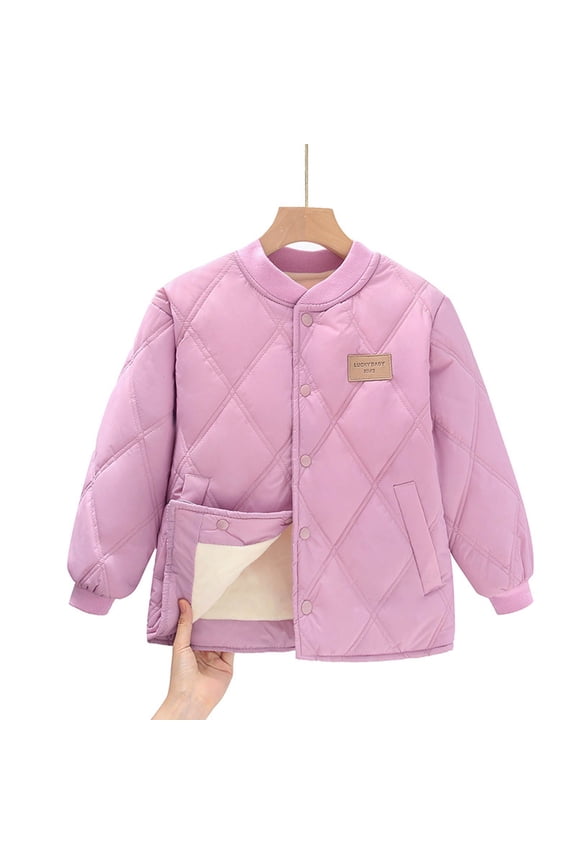 Kids Thick Padded Winter Jacket with Plush Fleece Lining, Versatile Cocoon Coat as Inner Layer or Standalone Sports Outerwear for School & Outdoor Play