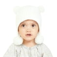 thumbnail image 1 of Paiwinds Kids Winter Knitted Beanie Hat with Ear Flaps & Pom Poms - Warm Fleece Lined Cap for Boys Girls 2-12 Years, Cute Bear Ear Design, Soft Stretch Fit for Cold Weather, 1 of 7