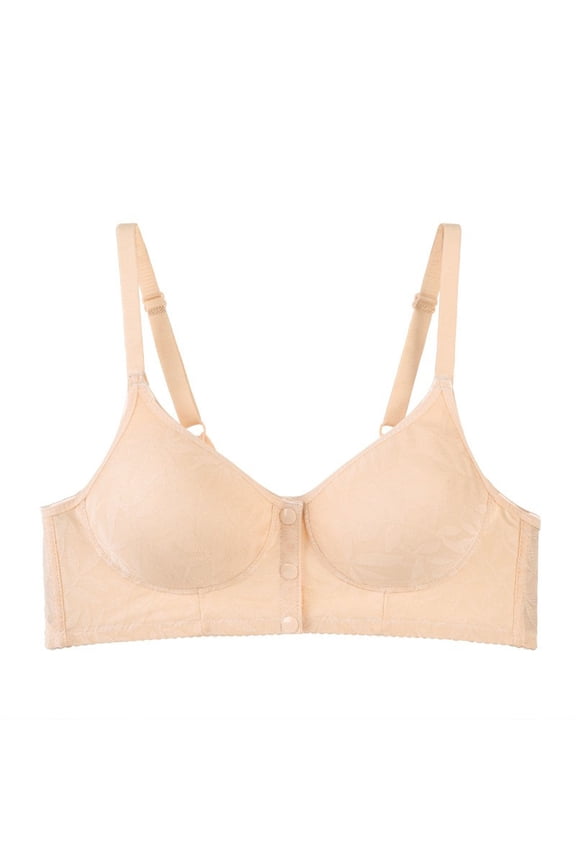 Front Closure Bra for Women Wireless Lace Comfort Bra Breathable Everyday Underwear with Side Support