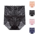 thumbnail image 1 of Paiwinds Lightweight Breathable Mesh Women's Pants Lace Design Comfortable Crotch Ladies Underwear Panties 4 Pack Alluring Style (M-3XL), 1 of 3