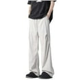 thumbnail image 1 of Paiwinds Man Solid Color Loose Casual Cargo Pants with Multiple Pockets and Drawstring, Functional Work Pants for Outdoor and Daily Use, Durable Polyester Blend for Comfort and Style, 1 of 7