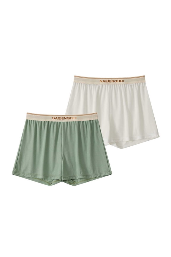 Men's 2PC Loose Breathable Sports Home Four-Corner Pants Flat-Corner Boxer Underwear Set