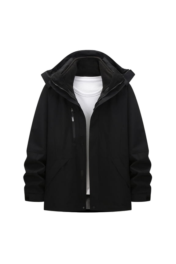 Men's Advanced Waterproof Windproof Jacket with Detachable Hood and Secure Pockets for Outdoor Exploration Camping and Daily Adventures