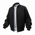 thumbnail image 1 of Paiwinds Men's Bomber Jacket with Full Zip Closure and Stand-Up Collar, Classic Casual Style, Polyester Nylon Blend, Solid Color Design with Practical Pockets for Daily Wear, 1 of 2
