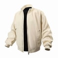 thumbnail image 1 of Paiwinds Men's Bomber Jacket with Full Zip Closure and Stand-Up Collar, Classic Casual Style, Polyester Nylon Blend, Solid Color Design with Practical Pockets for Daily Wear, 1 of 8