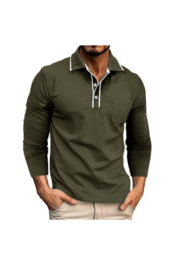 Men's Casual Hooded Half-Cardigan Pullover, Nylon-Spandex Blend Long Sleeve Top with Button Front for Fall & Winter