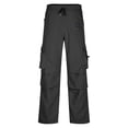 thumbnail image 1 of Paiwinds Men's Casual Cargo Pants with Drawstring Elastic Waist, Relaxed Fit Multi-Pocket Trousers for Spring Summer Outdoor, Khaki, 1 of 9