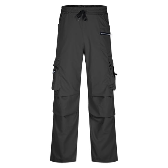 Paiwinds Men's Casual Cargo Pants with Drawstring Elastic Waist, Relaxed Fit Multi-Pocket Trousers for Spring Summer Outdoor, Khaki
