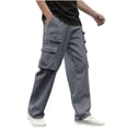 thumbnail image 1 of Paiwinds Men’s Casual Fashion Solid Color Drawstring Elastic Waist Cargo Pants with Multiple Pockets for Outdoor Daily Wear, 1 of 9