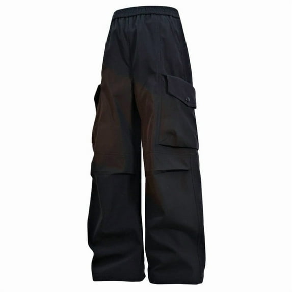 Paiwinds Men's Casual Fashion Solid Color Pants with Drawstring Elastic Waist and Pockets, Lightweight Polyester for Summer and Spring, Ideal for Daily Casual and Outdoor Activities