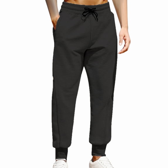 Paiwinds Men's Casual Fashion Solid Color Pants with Drawstring Elastic Waist and Pockets, Soft Fabric for Everyday Wear, Versatile for Casual and Leisure Activities