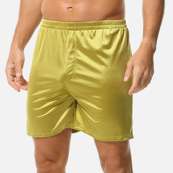 Paiwinds Men’s Casual Satin Lounge Pants Loose Elastic Mid-Waist Nylon Spandex for Home Relaxation Sleeping Light Workouts