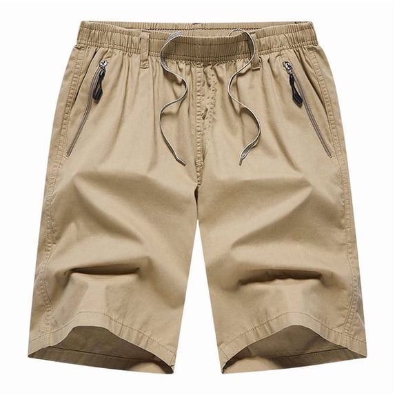 Paiwinds Men's Casual Shorts with Multiple Pockets Solid Color Drawstring Waist Outdoor Beach Pants Breathable Lightweight Summer Shorts for Home Hiking
