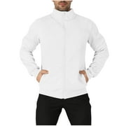 Paiwinds Men's Casual Zipper Cardigan, Solid Color Stand Collar with Arm Zipper Details and Pocket. Hoodless Full Zip Design, Lightweight and Versatile for Everyday Wear