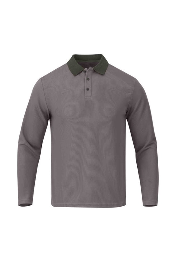 Men’s Color-Block Wool-Blend Shirt, Warm Flannel-Like Long-Sleeve Top with Turn-Down Collar & Button Front, Casual Winter Outdoor Daily