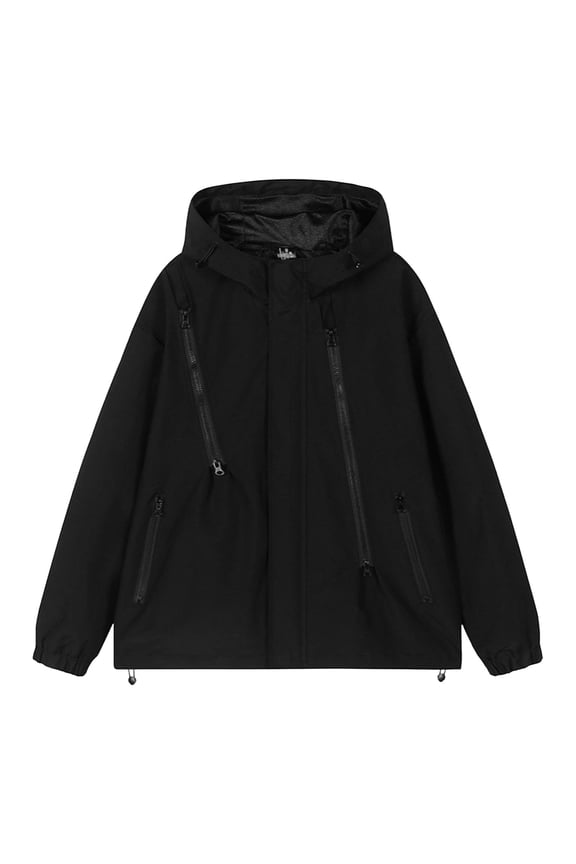 Men's Contemporary Hooded Fleece Jacket with Full-Zip Front and Secure Pockets - Perfect for Campus Life, City Adventures, and Weekend Getaways in Cool Weather